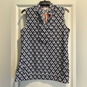 NWT Jude Connally Keira Daylilly Woodblock Navy Tank Tunic Size:S